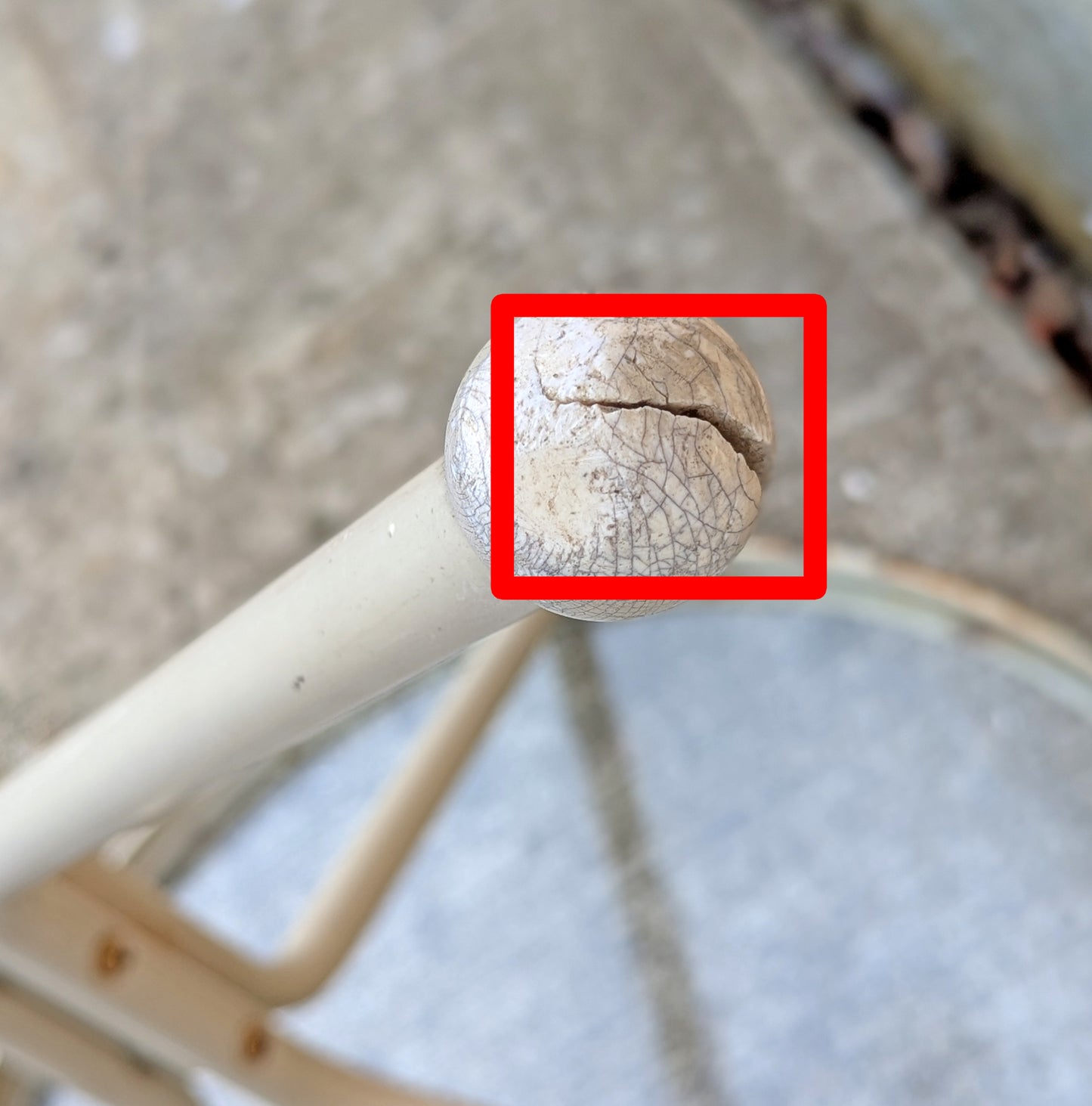 Pair of Vintage Old Reclaimed Salvaged Painted Metal Steel Patio Garden Sunroom Porch Accent Side End Table Round Circle Textured Glass Top