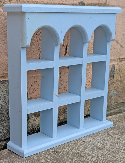 Vintage Antique Old Reclaimed Salvaged Handmade Handcrafted SOLID Wood Wooden Wall Mounted Accent Shelf Cabinet Decor Minifigure Holder Rack