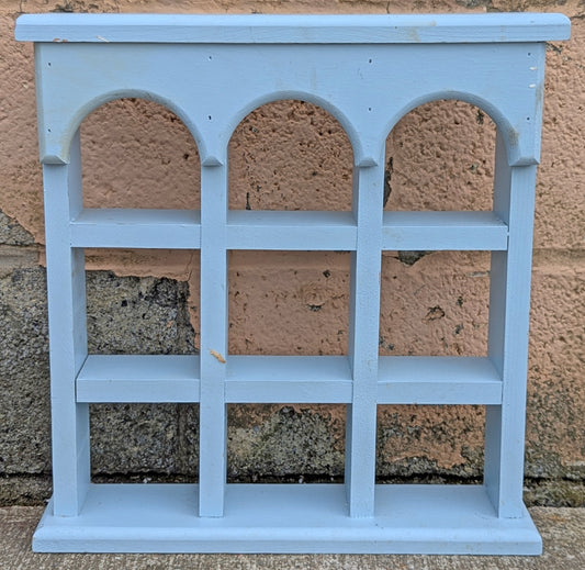 Vintage Antique Old Reclaimed Salvaged Handmade Handcrafted SOLID Wood Wooden Wall Mounted Accent Shelf Cabinet Decor Minifigure Holder Rack