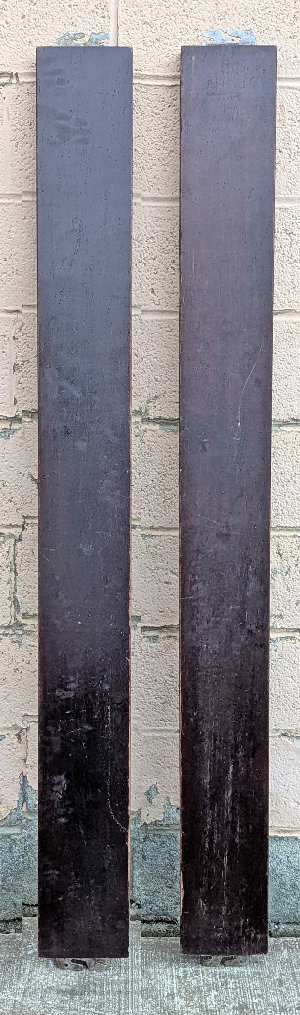 Antique Old Victorian Reclaimed Salvaged SOLID Walnut Wood Wooden Curved Bowed Twin Size Bed Frames Head Foot Board Set
