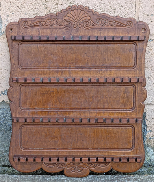 Vintage Antique Old Reclaimed Salvaged SOLID Wood Wooden Wall Mounted Accent Shelf Utensil Silverware Fork Spoon Dart Holder Rack