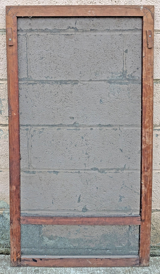 24"x46"x1.5" Antique Vintage Old Reclaimed Salvaged Victorian Wood Wooden Storm Screen Exterior Door Window Insert Removable