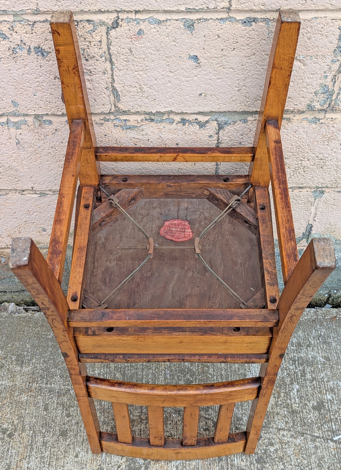 Set of 6 Antique Vintage Old Reclaimed Salvaged Arts Crafts Solid Maple Wood Wooden School Church Lodge Side Accent Dining Seat Chairs
