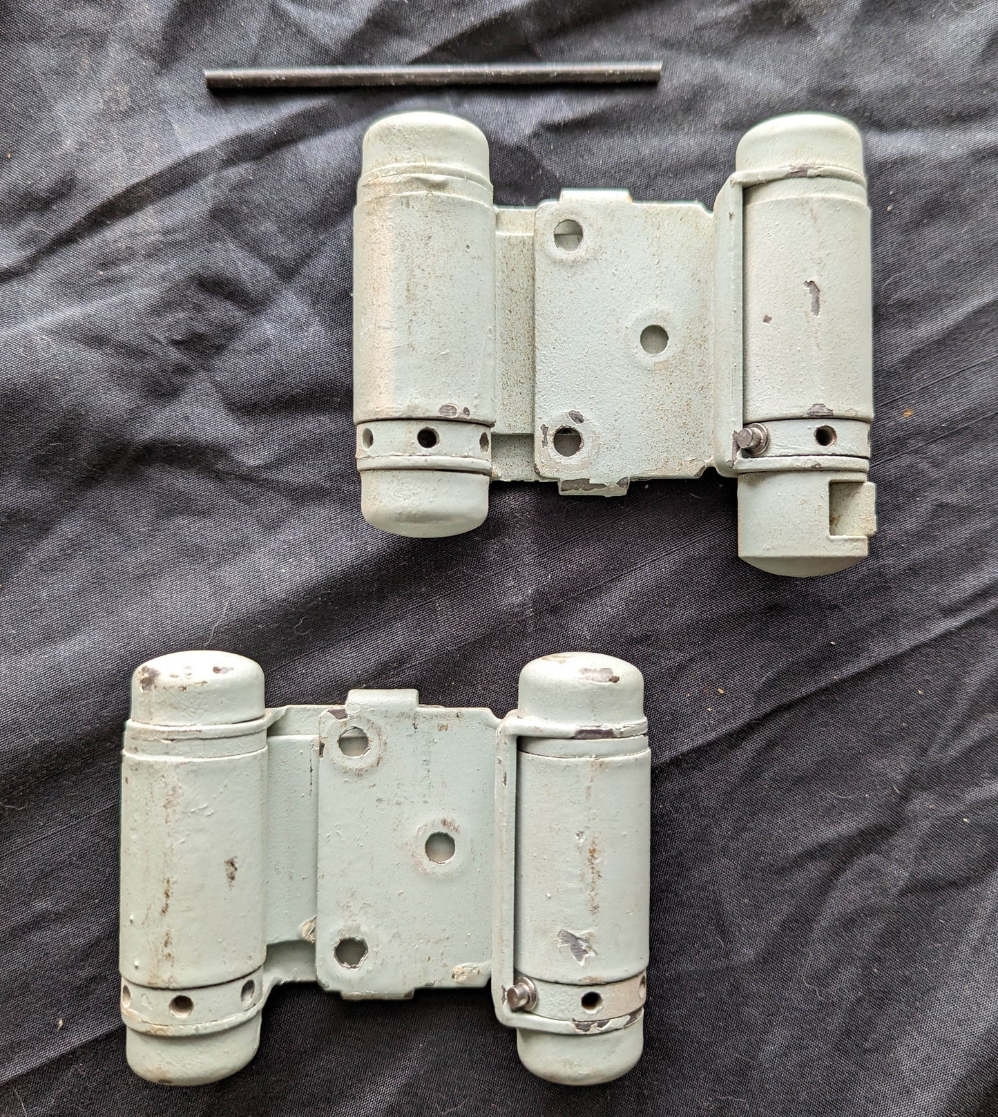 Pair 4" Antique Vintage Old BOMMER Double Action Steel Swinging Door Spring Hinges