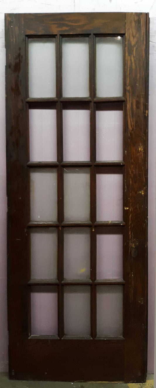 30x83"x.1.75" Antique Vintage Old Reclaimed Salvaged Wood Wooden Exterior Interior French Door Window