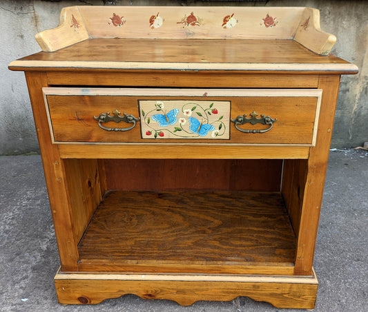 Vintage Old Handmade Solid Wood Wooden Server Cabinet Work Table Storage Pantry Cupboard Chest Rustic Country Antique Style