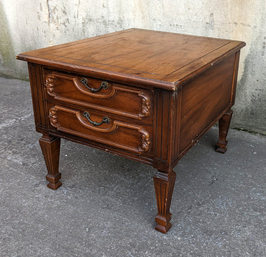 Vintage Old SOLID Wood Wooden Nightstand Night Stand Side End Accent Lamp Table Cabinet Storage