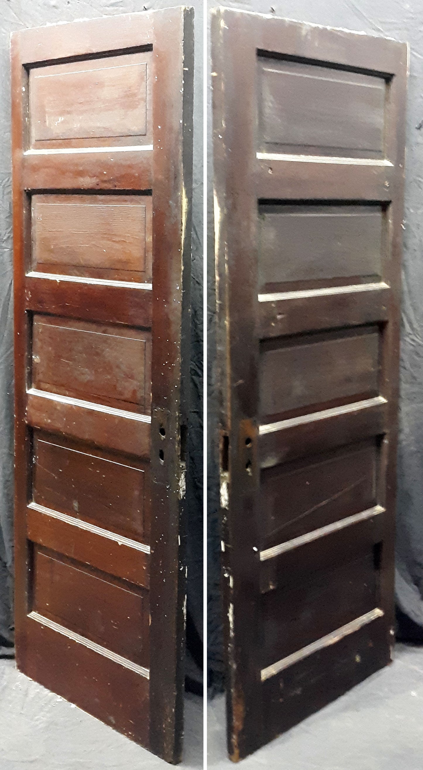 28"x76" Antique Vintage Old Reclaimed Salvaged Wood Wooden Interior Closet Pantry Door 5 Panels