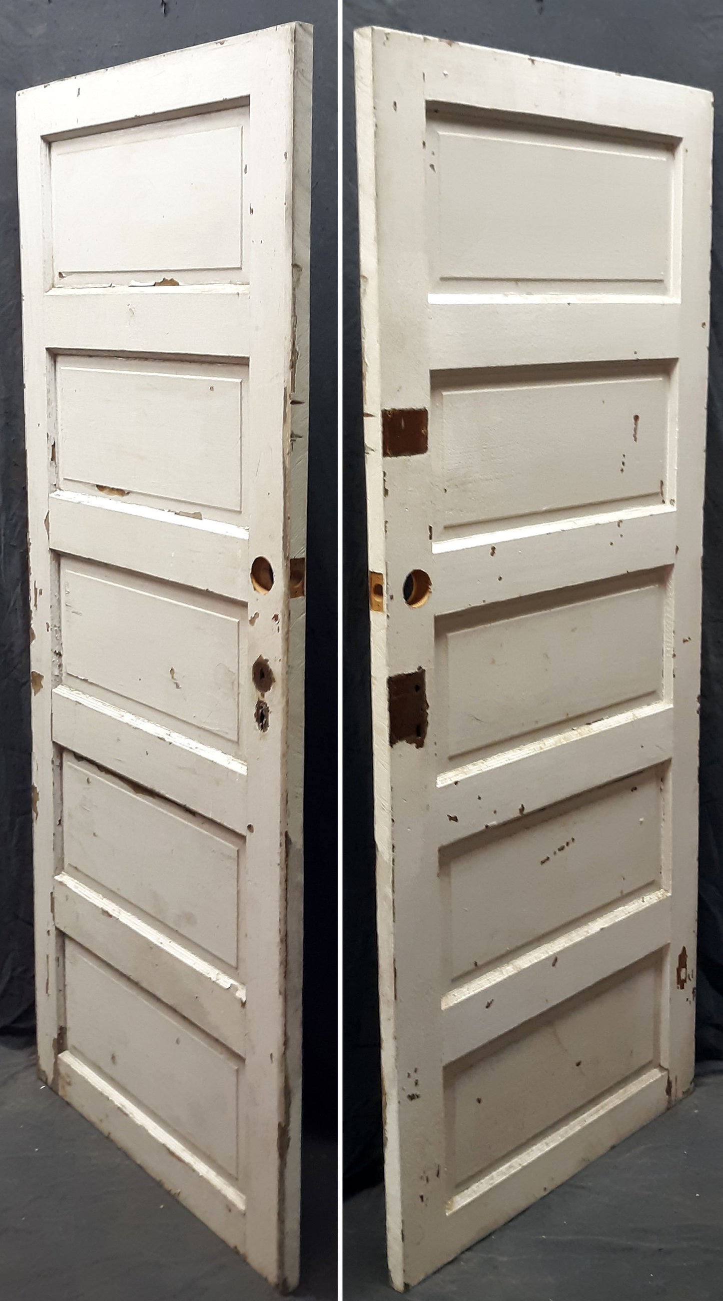 31"x74" Antique Vintage Old Reclaimed Salvaged SOLID Wood Wooden Interior Door 5 Panels