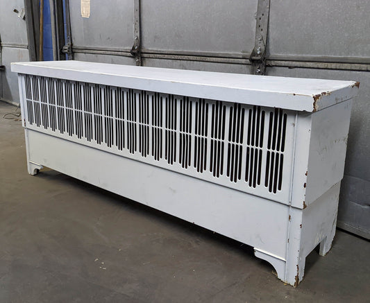 2 available 60"Wx23"H Antique Vintage Old Salvaged Reclaimed Art Deco Style Steel Metal Radiator Heater Cover Case Cabinet Box Humidifier