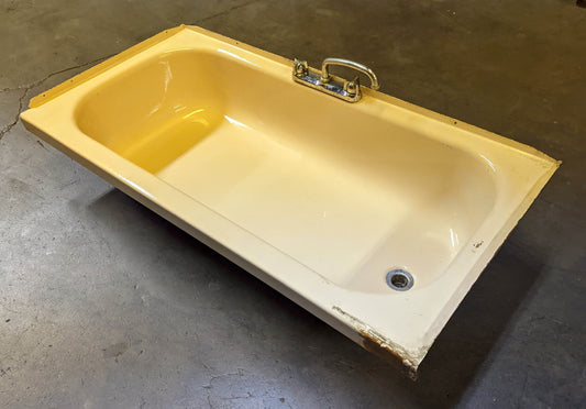 54"x27" Vintage Antique Old Salvaged Reclaimed Pink Peach Porcelain Steel Single Basin Bowl Sink Wash Tub