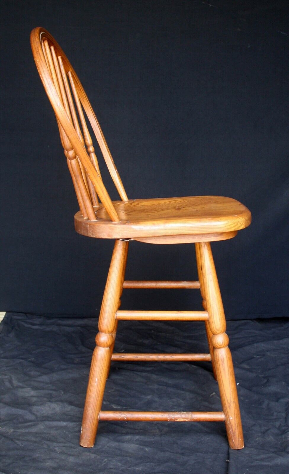 Vintage Old Windsor Oak SOLID Wood Wooden Kitchen Bar Counter Swivel Chair Stool