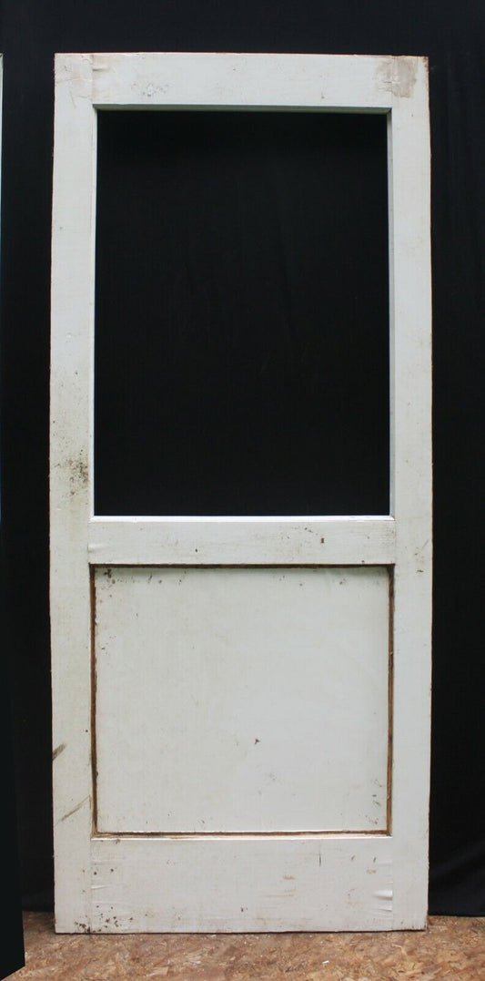 33"x79"x1.75" Antique Vintage Old Oak Wood Wooden Exterior Entry Back Door Window