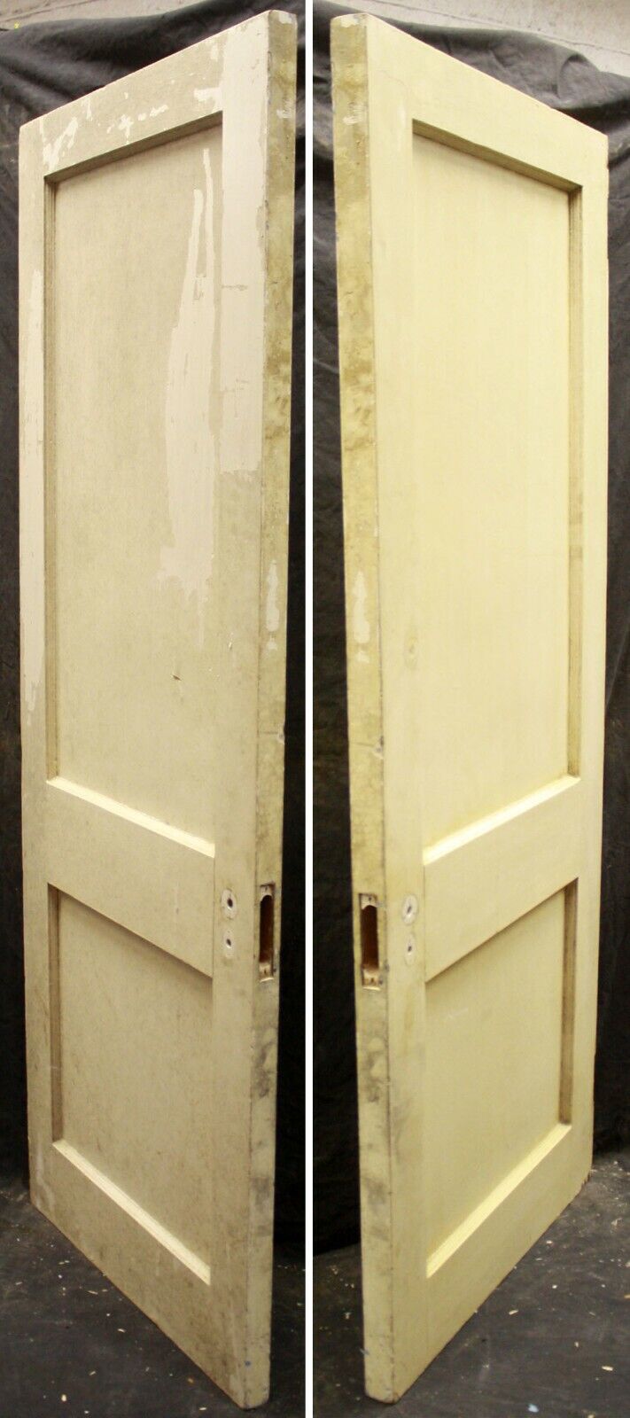 2 available 30"x77.5"x1.75" Antique Vintage Old Salvaged Reclaimed Solid Wood Wooden Interior Doors 2 Two Panels