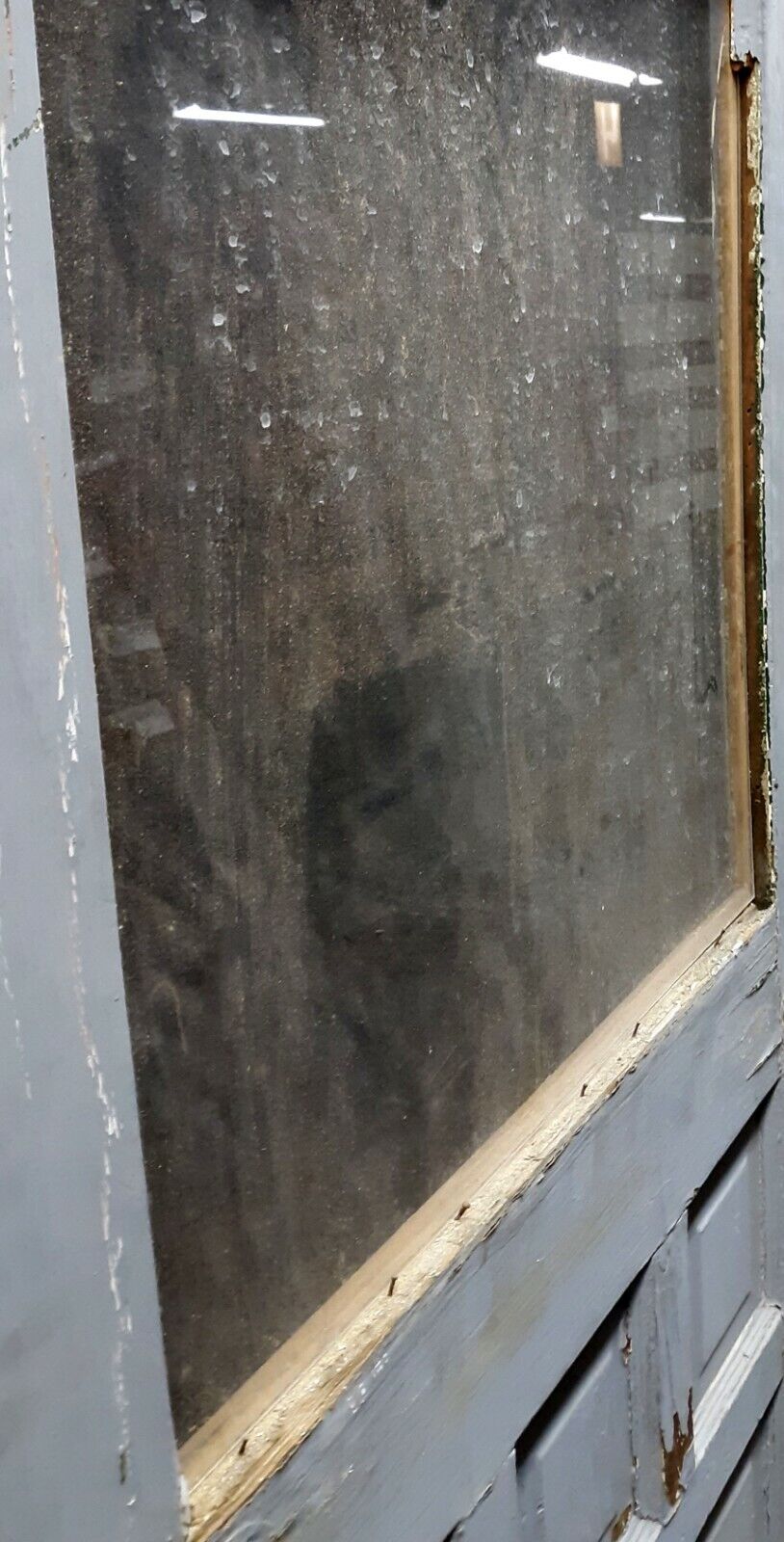 32"x78" Antique Vintage Old Reclaimed Salvaged SOLID Wood Wooden Entry Door 6 Panels Glass