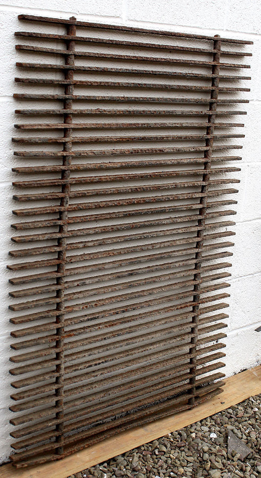 35"x48" Antique Vintage Old Reclaimed Salvaged Cast Iron Metal Gate Fence Panel Grille Industrial Factory
