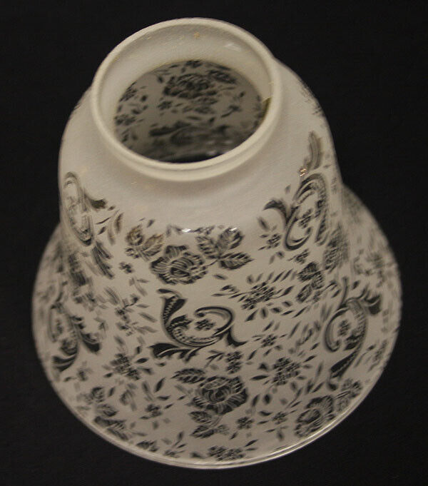 Vintage NOS Old Reclaimed Salvaged Etched Glass Lamp Sconce Slip Shade Ceiling Wall Light Cover Fixture