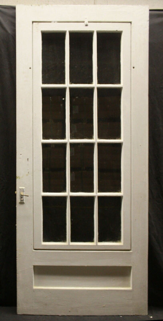 32.5"x80.5" Antique Vintage Old Reclaimed Salvaged Wood Wooden Storm Screen Exterior Door Window Glass