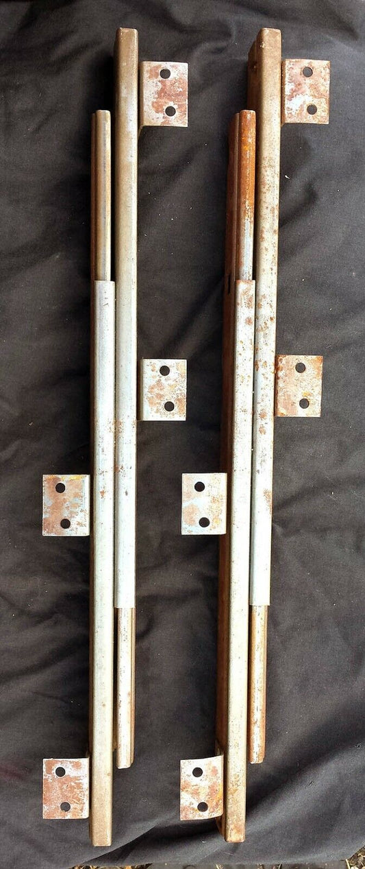 45"extend Pair Vintage Antique Old Reclaimed Salvaged Steel Desk Flat File Cabinet Drawer Glides Slides