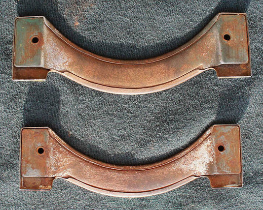 Pair Vintage Old Reclaimed Salvaged Deco Steel Metal Dresser Drawer Cabinet Furniture Door Pulls Handle