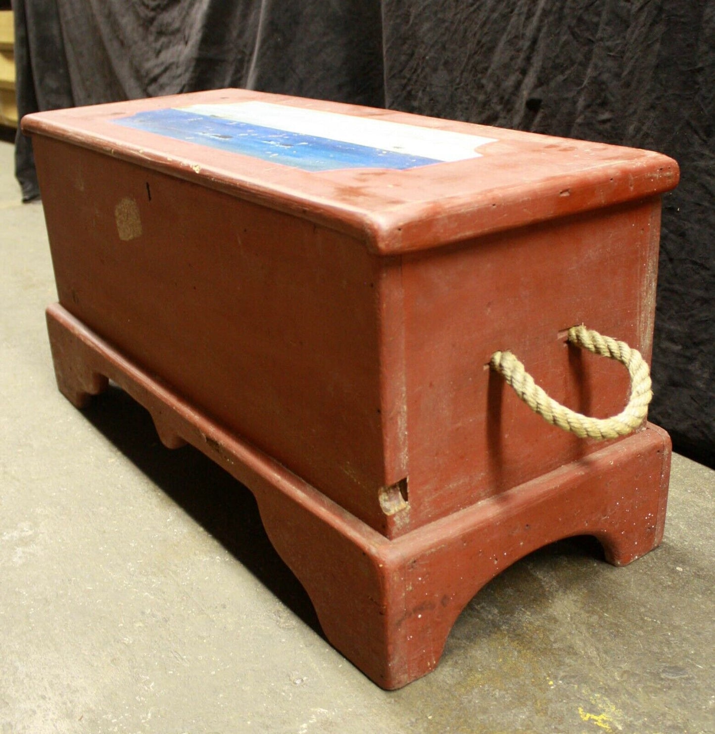 Vintage Antique Old Reclaimed Salvaged Wood Wooden Toy Blanket Storage Cabinet Chest Trunk Box Bin