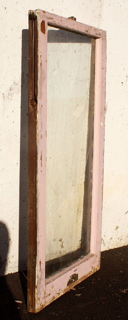 Pair 18"x73" Antique Vintage Old Reclaimed Salvaged Double Hung Wood Wooden Sash Window Glass Lite Pane
