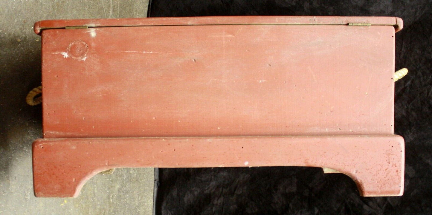 Vintage Antique Old Reclaimed Salvaged Wood Wooden Toy Blanket Storage Cabinet Chest Trunk Box Bin