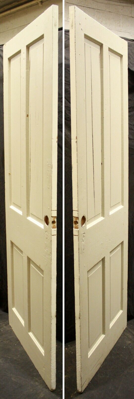 32x79" Antique Vintage Old Reclaimed Salvaged Victorian Interior SOLID Wood Wooden Door 4 Stacked Panel