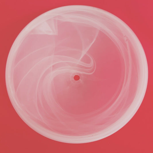 Art Deco Modern White Frosted Faux Alabaster Glass Semi Flush Mount Ceiling Hanging Lamp Pendant Light Replacement Shade 10”D