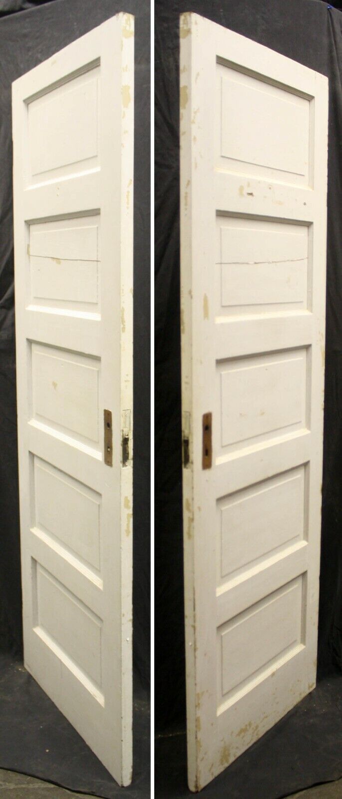27x78" Antique Vintage Old Reclaimed Salvaged Wood Wooden Interior Closet Pantry Door 5 Flat Panels