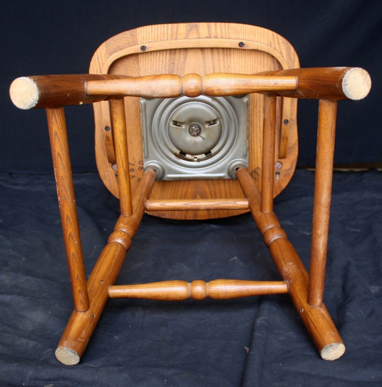 Vintage Old Windsor Oak SOLID Wood Wooden Kitchen Bar Counter Swivel Chair Stool