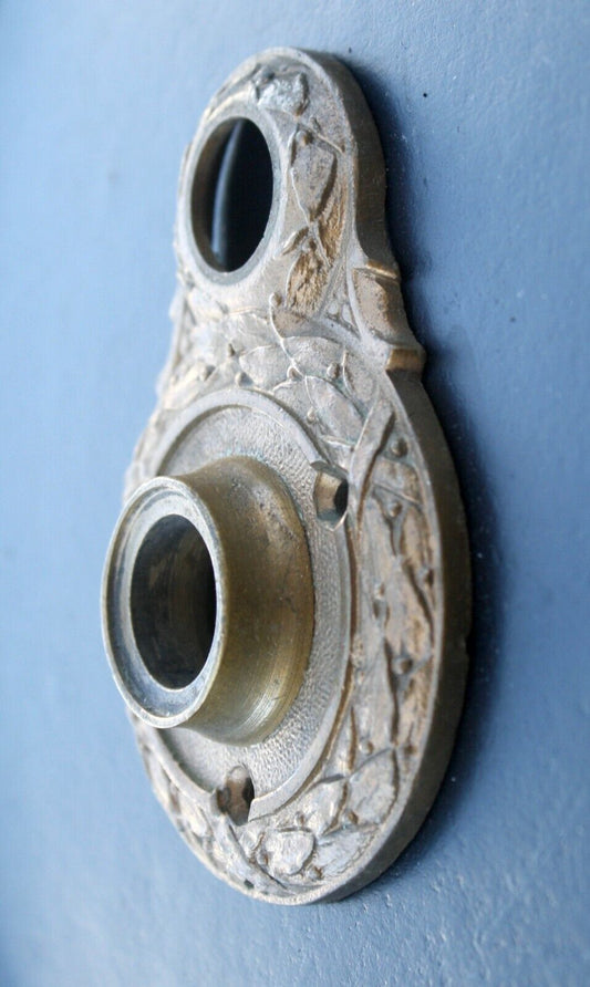 2.5"x3.5" Antique Vintage Old Reclaimed Salvaged Cast Bronze Door Knob Doorknob Bell Ringer Plate