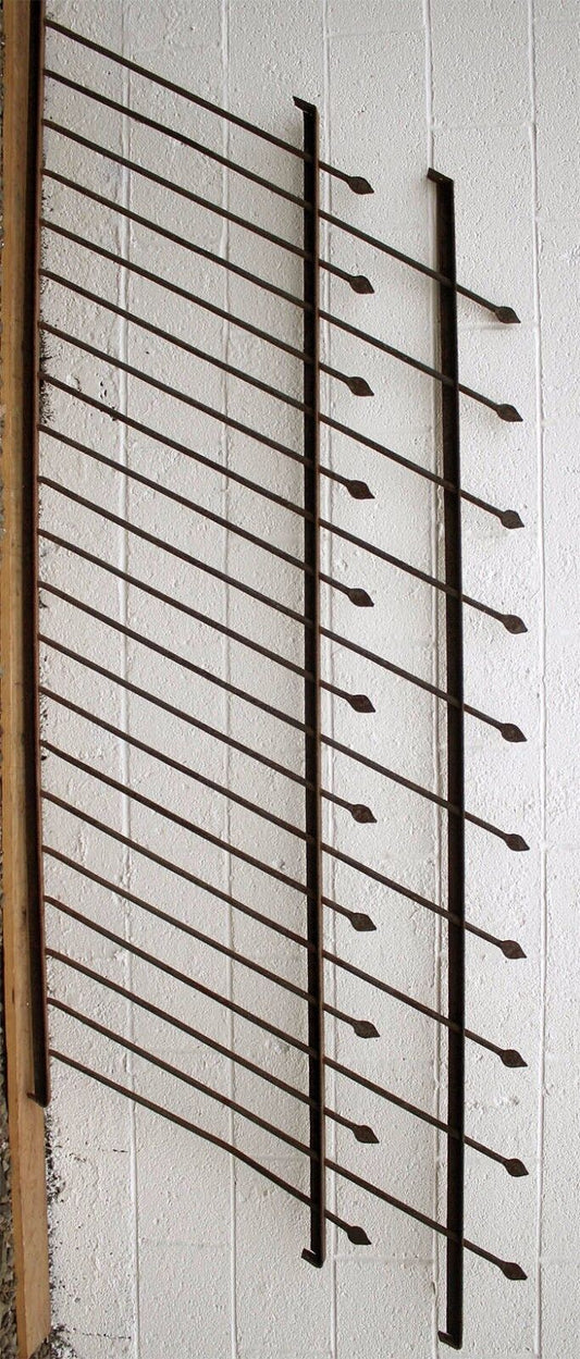 89"x38" Antique Vintage Old Reclaimed Salvaged Picket Spade Iron Metal Gate Fence Fencing Panel Angle
