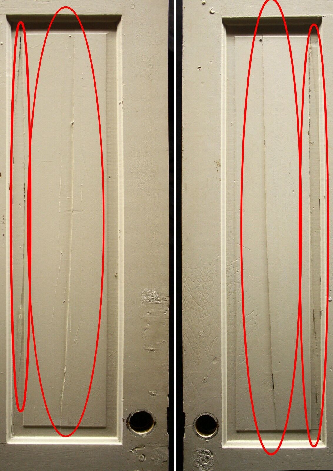 32x79" Antique Vintage Old Reclaimed Salvaged Victorian Interior SOLID Wood Wooden Door 4 Stacked Panel