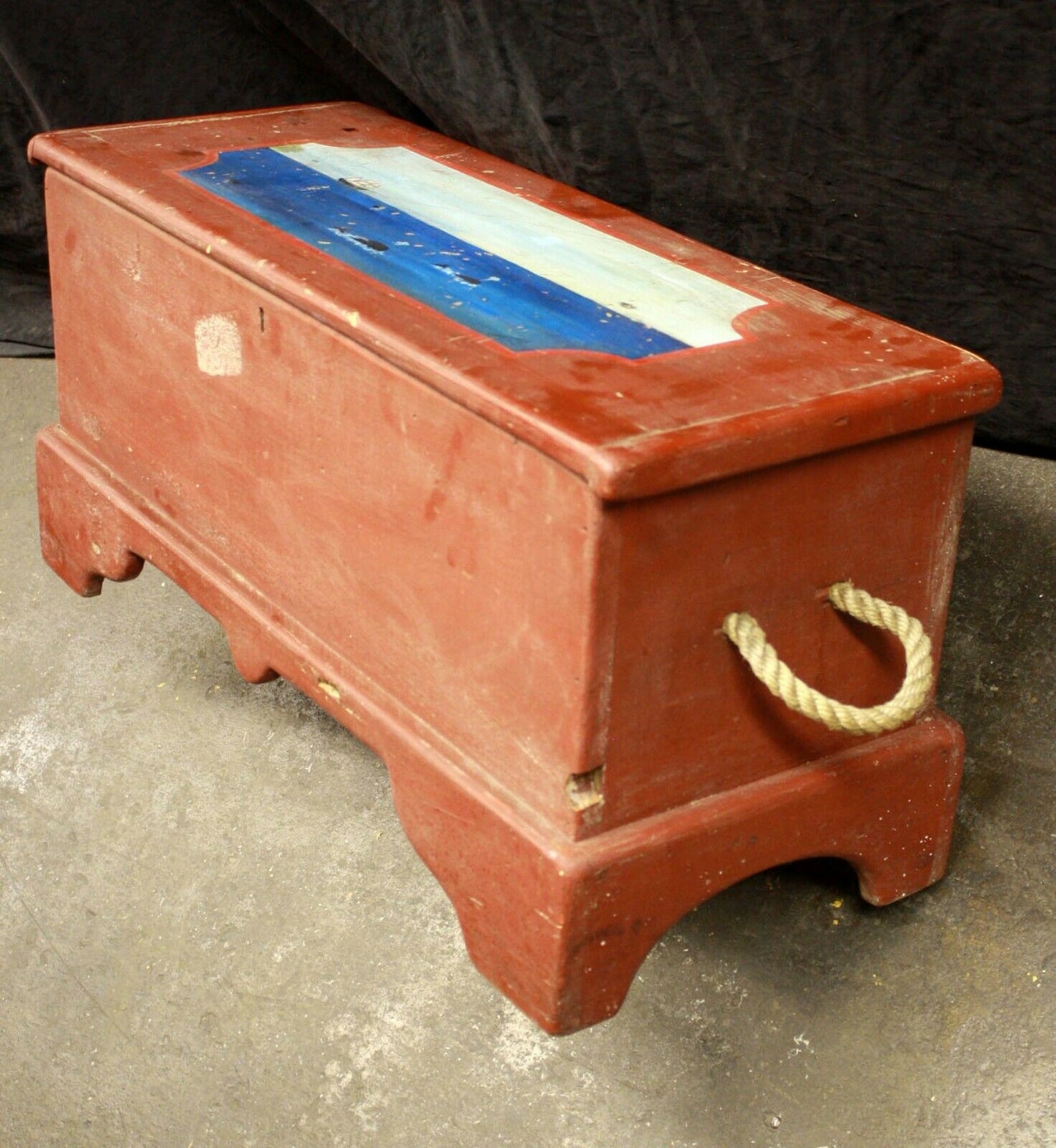 Vintage Antique Old Reclaimed Salvaged Wood Wooden Toy Blanket Storage Cabinet Chest Trunk Box Bin