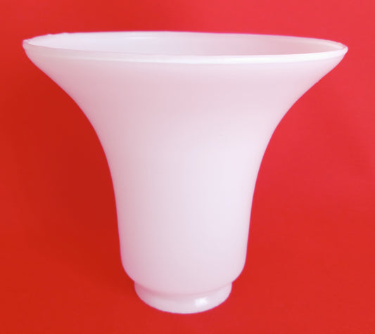 Vintage Bright White Glass Lampshade Cased Glass Bell Shape Fan Chandelier Retro Lighting Replacement Shade Fitter 2.25”