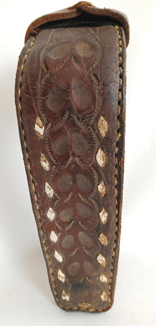 Antique/Vintage Laced Leather Wrapped Bentwood Stirrup Horse Saddle Side Foot Western Equestrian Club Farmhouse Décor