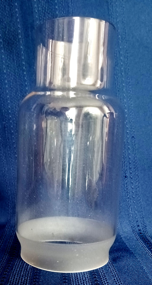 Antique Vintage Clear & Frosted Glass Superior Best Flint Glass Replacement Lampshade for Kerosene Oil Lamp or Candle Holder Retro Chimney