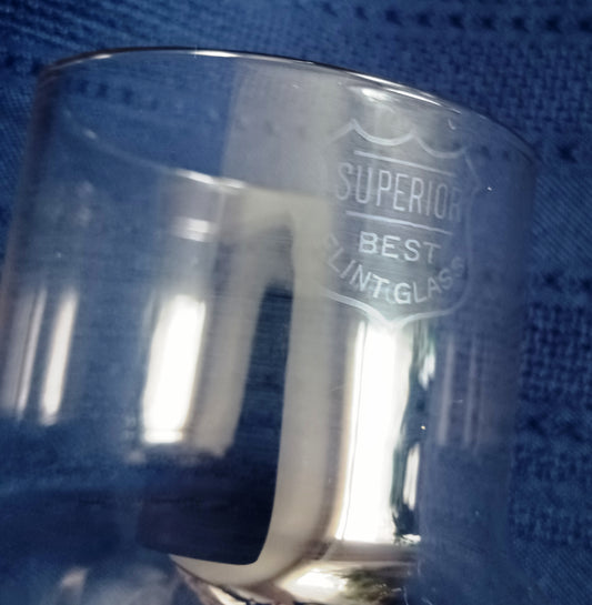 Antique Vintage Clear & Frosted Glass Superior Best Flint Glass Replacement Lampshade for Kerosene Oil Lamp or Candle Holder Retro Chimney