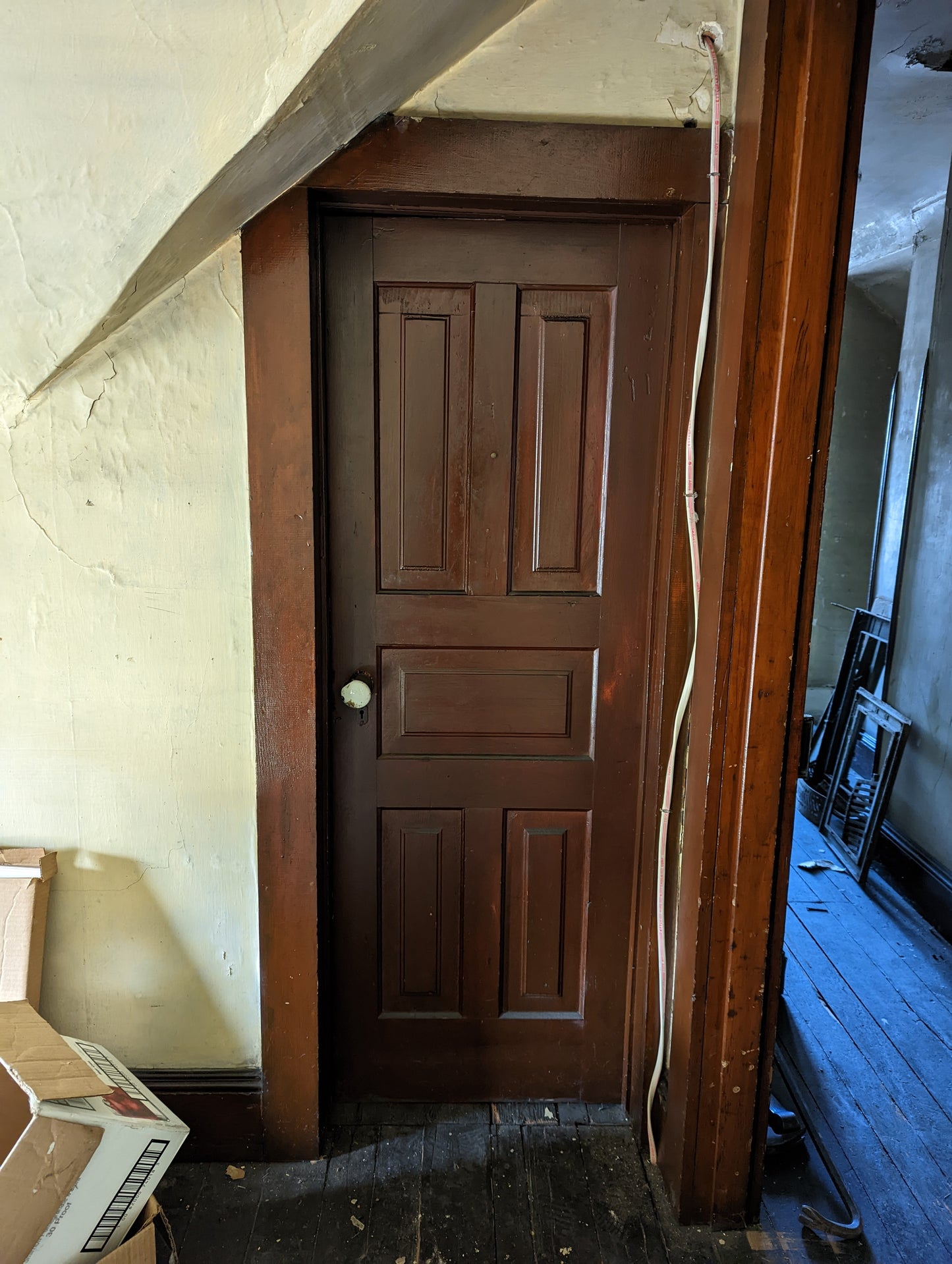24"x68" Antique Vintage Old Salvaged Reclaimed Victorian Interior SOLID Wood Wooden Closet Pantry Door 5 Five Panels