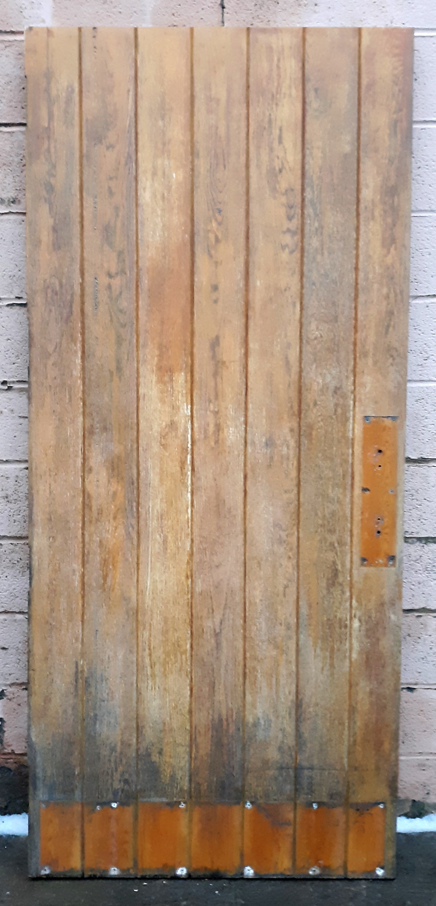 Pair of 72"x83.5"x2.25" Antique Vintage Old Reclaimed Salvaged SOLID Oak Wood Wooden Plank Batten Church Entry Exterior Doors Table Desk Top