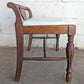 Antique Vintage Old Victorian Carved SOLID Wood Wooden Bench Settee Chair Stool White Vinyl Fabric Seat