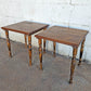 Pair Vintage Antique Old SOLID Wood Wooden End Accent Side Lamp Tables Plant Stands