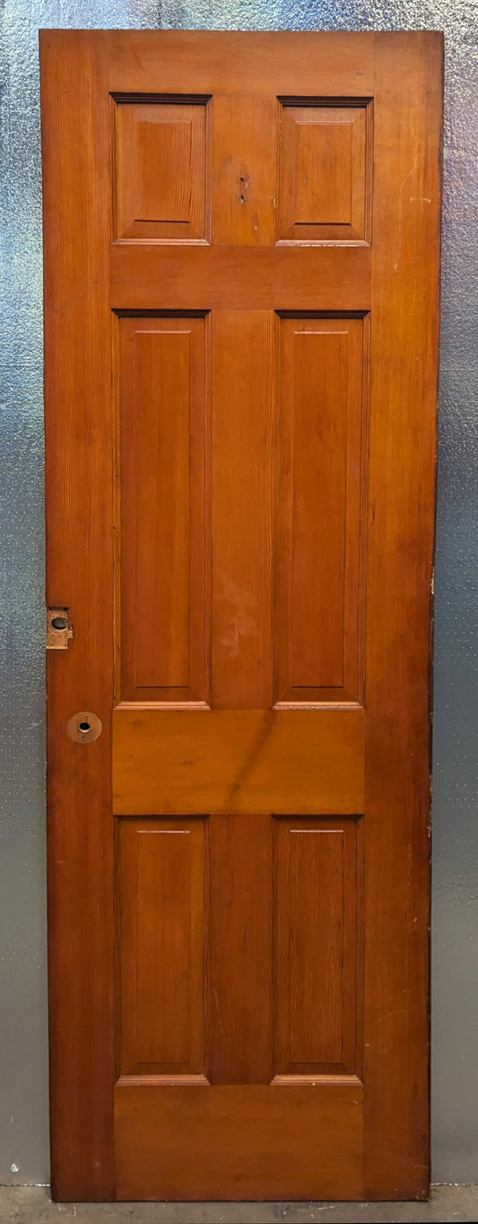 24"x77.5" Antique Vintage Old Reclaimed Salvaged Victorian Interior SOLID Wood Wooden Door 6 Panels