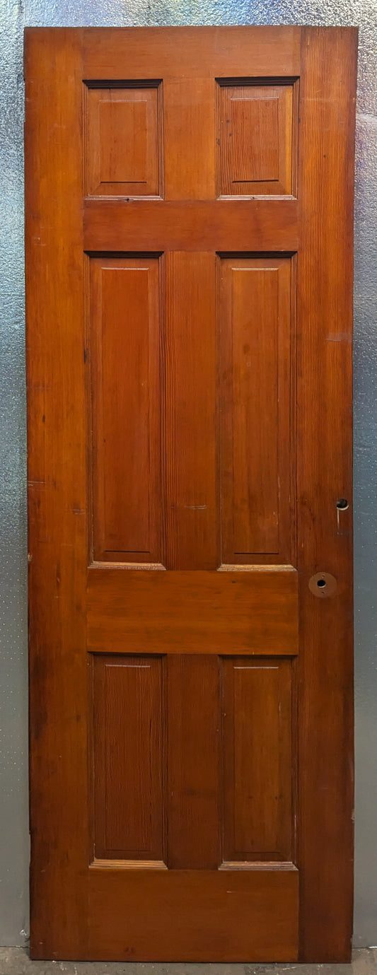 24"x77.5" Antique Vintage Old Reclaimed Salvaged Victorian Interior SOLID Wood Wooden Door 6 Panels