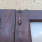 60"x77" Pair of Antique Vintage Old Reclaimed Salvaged French Double Wood Wooden Doors 30 Windows Wavy Glass