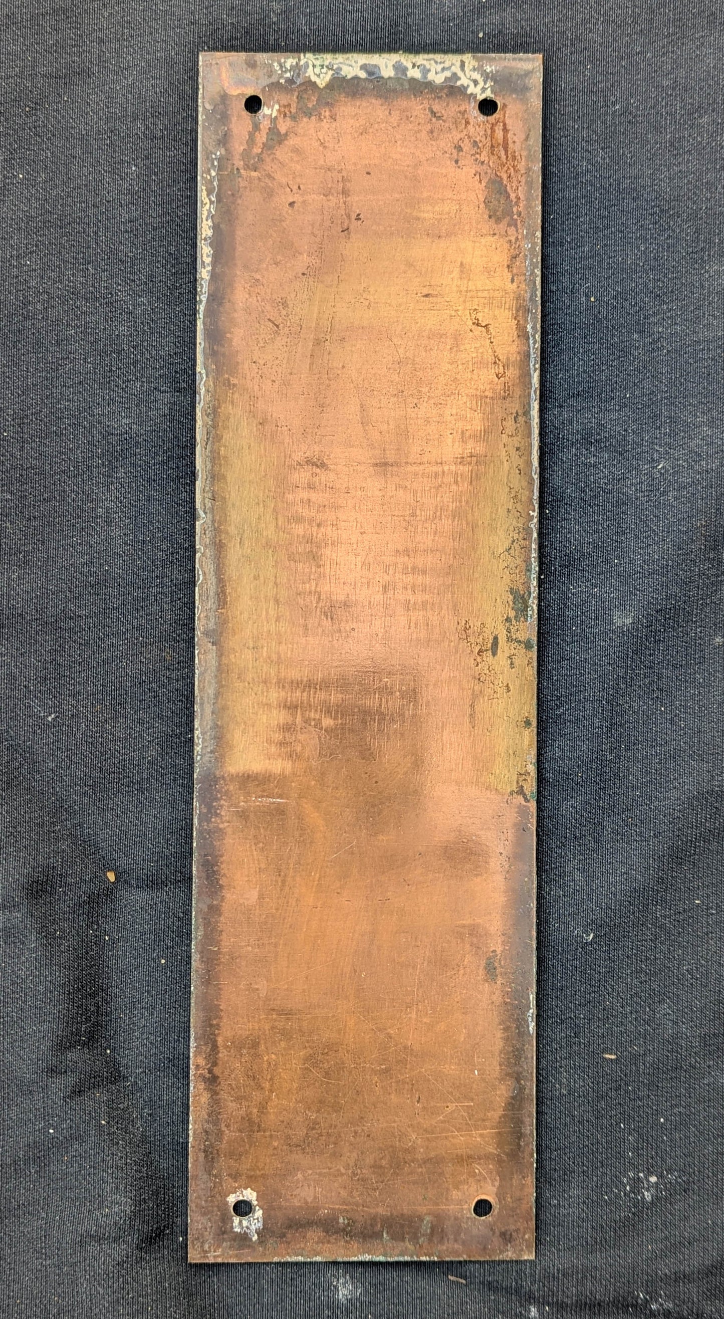 3"x10.5" Antique Vintage Old Reclaimed Salvaged SOLID HEAVY Bronze Swinging Door Beveled Push Plate
