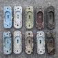 6 available RESTORED Pair 2"x6" Antique Vintage Old Victorian SOLID Copper Cast Iron Pocket Sliding Door Key Plate Pull Handle