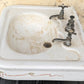 28"x24" Antique Vintage Old Salvaged Reclaimed 1900 "Imperial" JL Mott Victorian Earthenware Bathroom Wall Sink Original Nickel Brass Fixtures