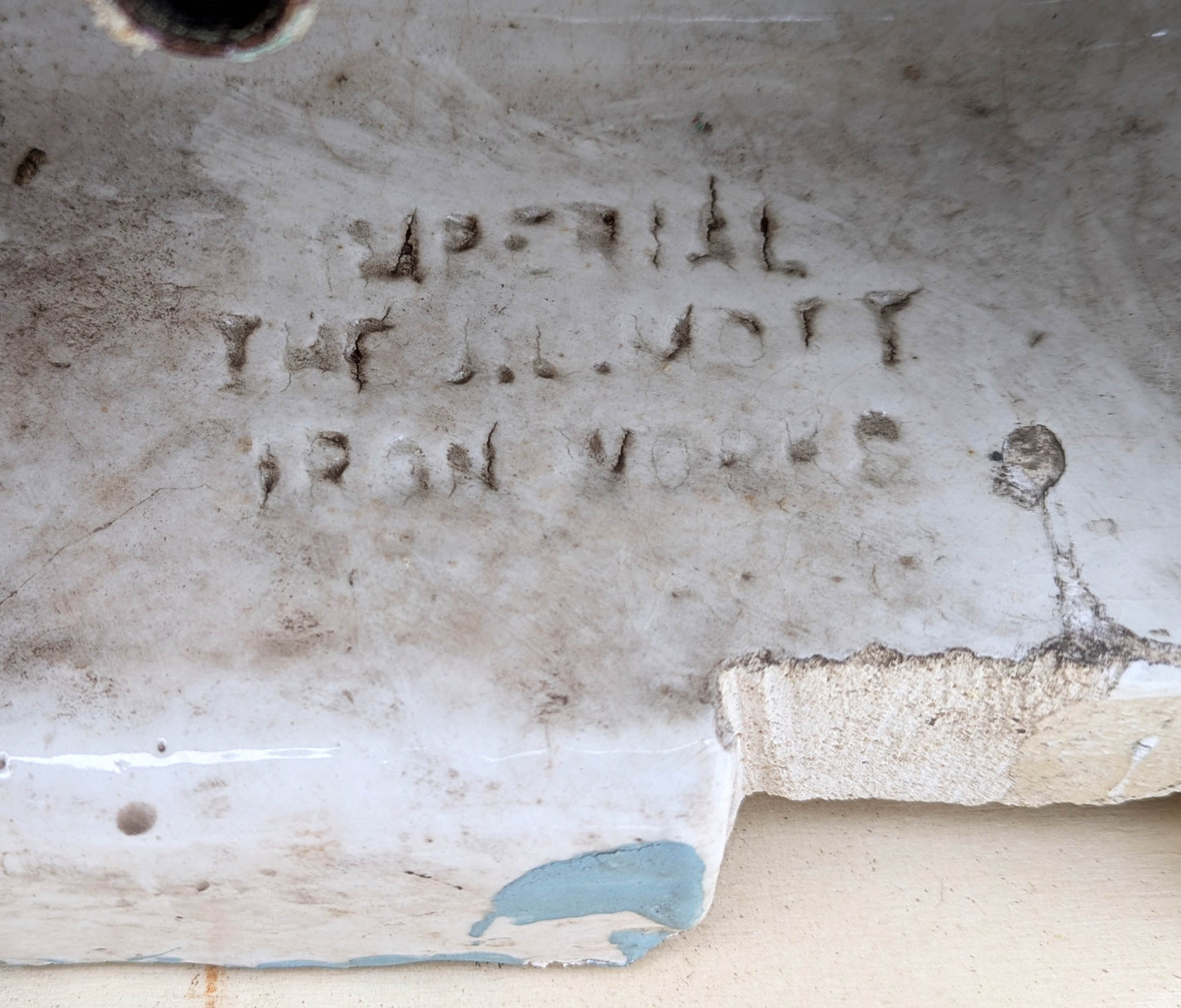 28"x24" Antique Vintage Old Salvaged Reclaimed 1900 "Imperial" JL Mott Victorian Earthenware Bathroom Wall Sink Original Nickel Brass Fixtures